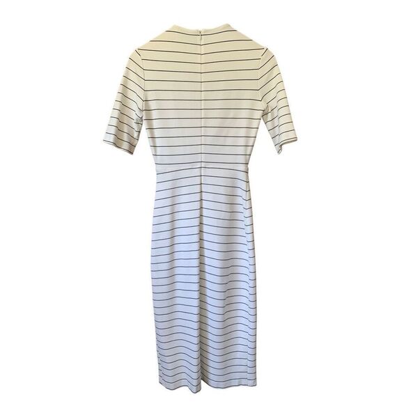 Rosetta Getty Cross Panel Striped Cutout Midi Dress White, Black Size XS - Picture 4 of 12